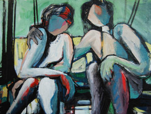 At The Park, Acrylic on Panel by J.Jarville