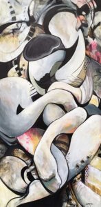 The Artist and Muse, Acrylic on Canvas, 48x24x1.5 by J.Jarville