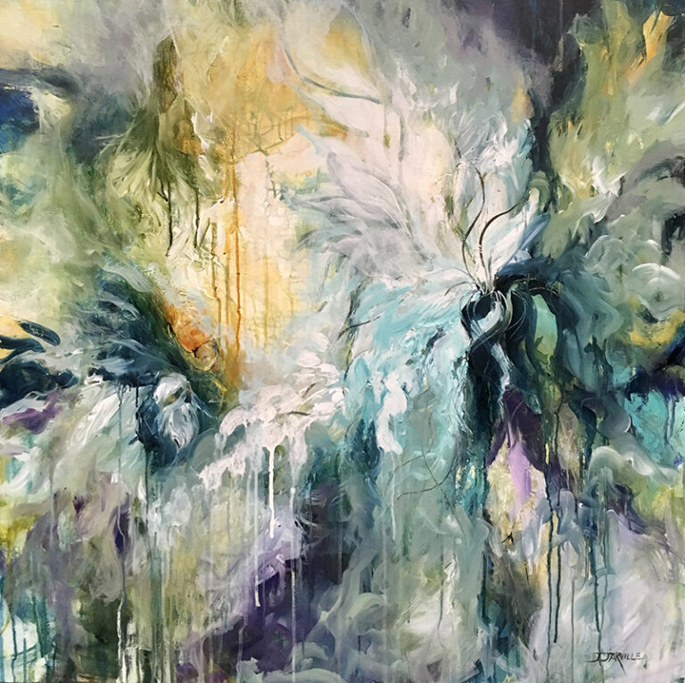 Morning Mist, Acrylic on Canvas 36x36x1.5 by J.Jarville