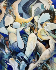 Dancing Under the Light of the Moon, Mixed Media, 60x48 by J. Jarville