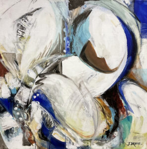 Diamonds And Pearls 16x16, Mixed Media painting by J.Jarville