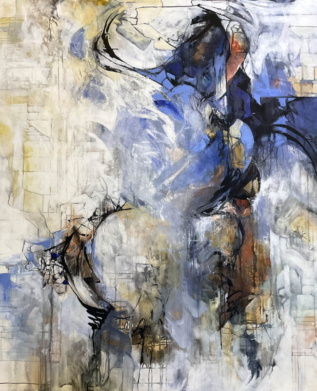 Spirited Charge 72x60 A/C Contemporary largescale painting by Canadian Artist Jeanette Jarville
